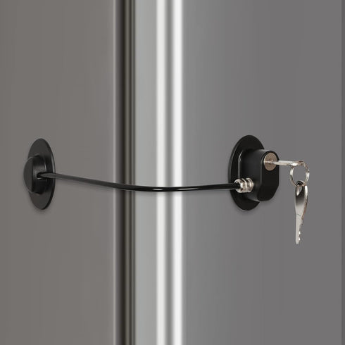 REZIPO - Refrigerator Door Lock with 2 Keys, File Drawer Lock, Freezer Door Lock and Child Safety Cabinet Lock by REZIPO Black...